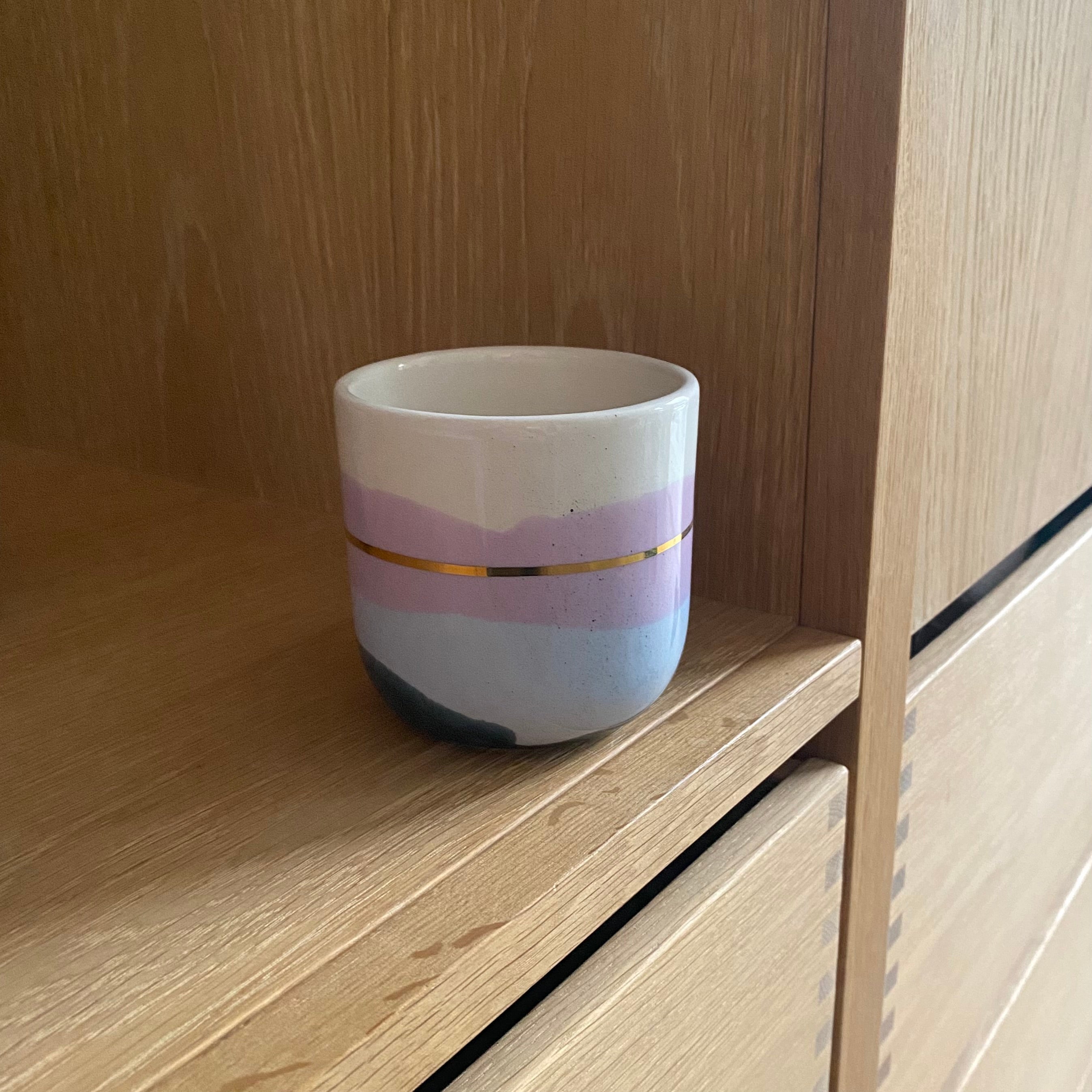 Keramikkop latte - lilla, blå, mørkeblå – håndlavet keramik