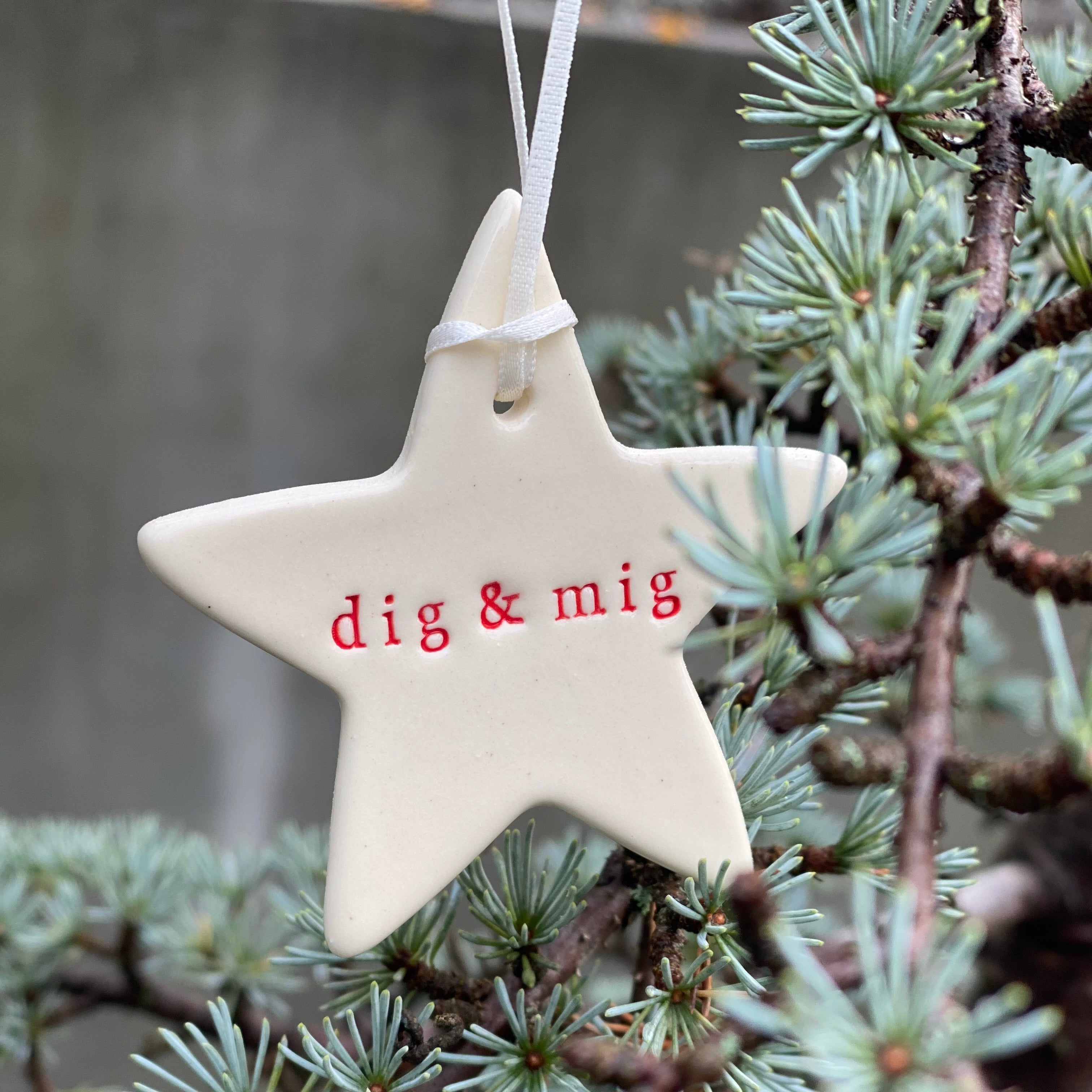 Paper Boat Press julestjerne med ord - dig & mig