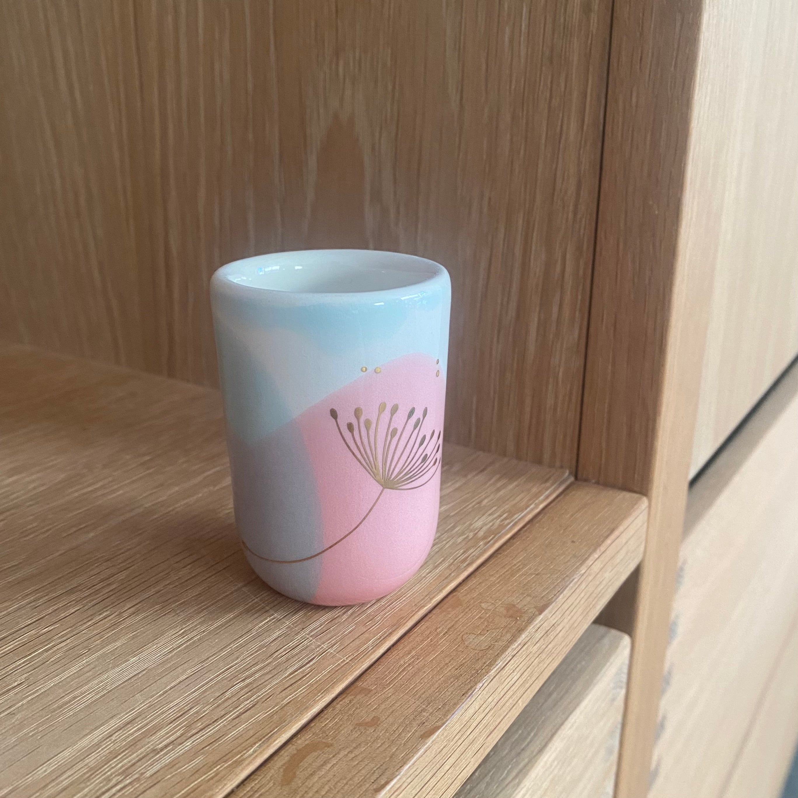 Espresso kop xs dandelion - mint, rosa - håndlavet keramik