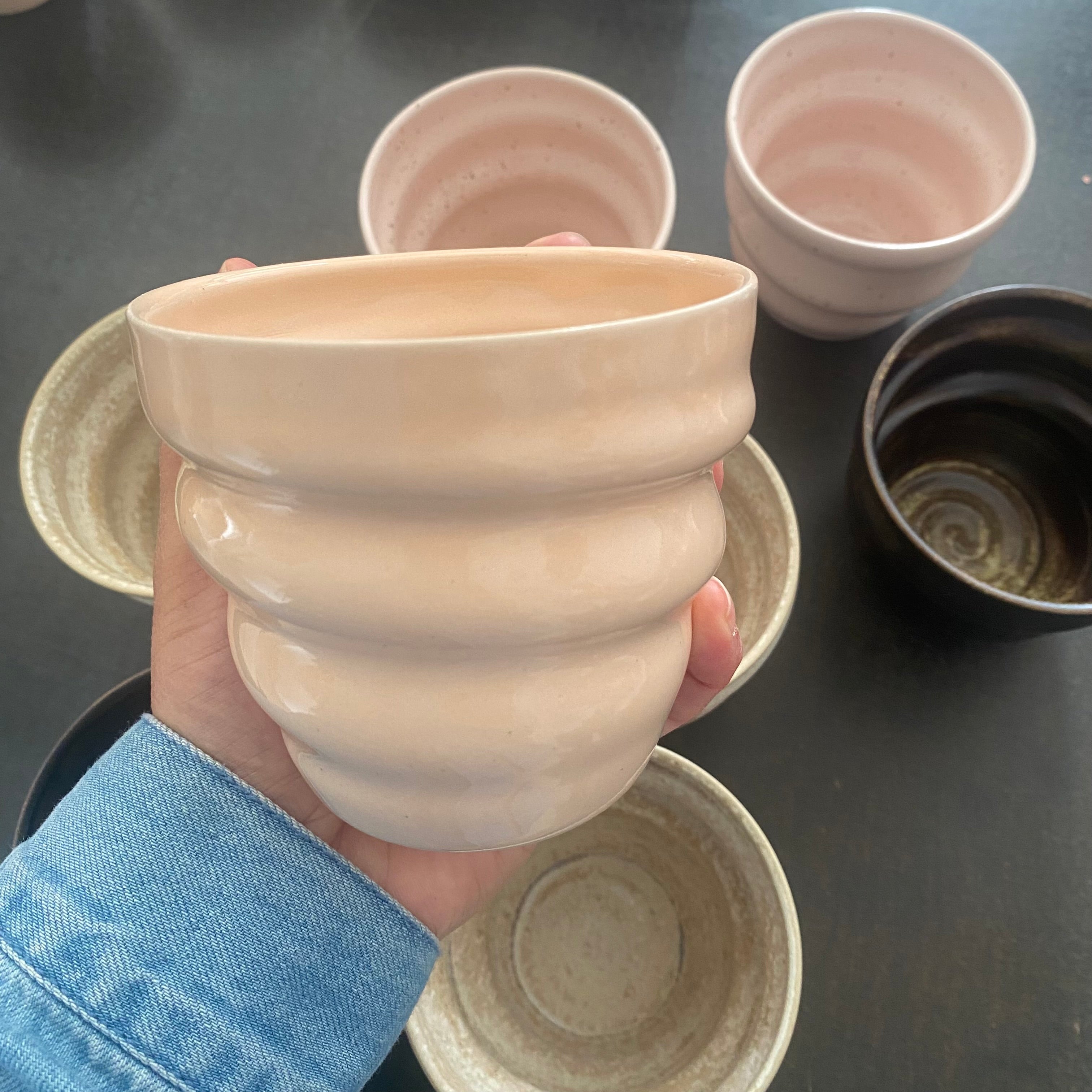 Bornholmsk keramik - Pop kop peach
