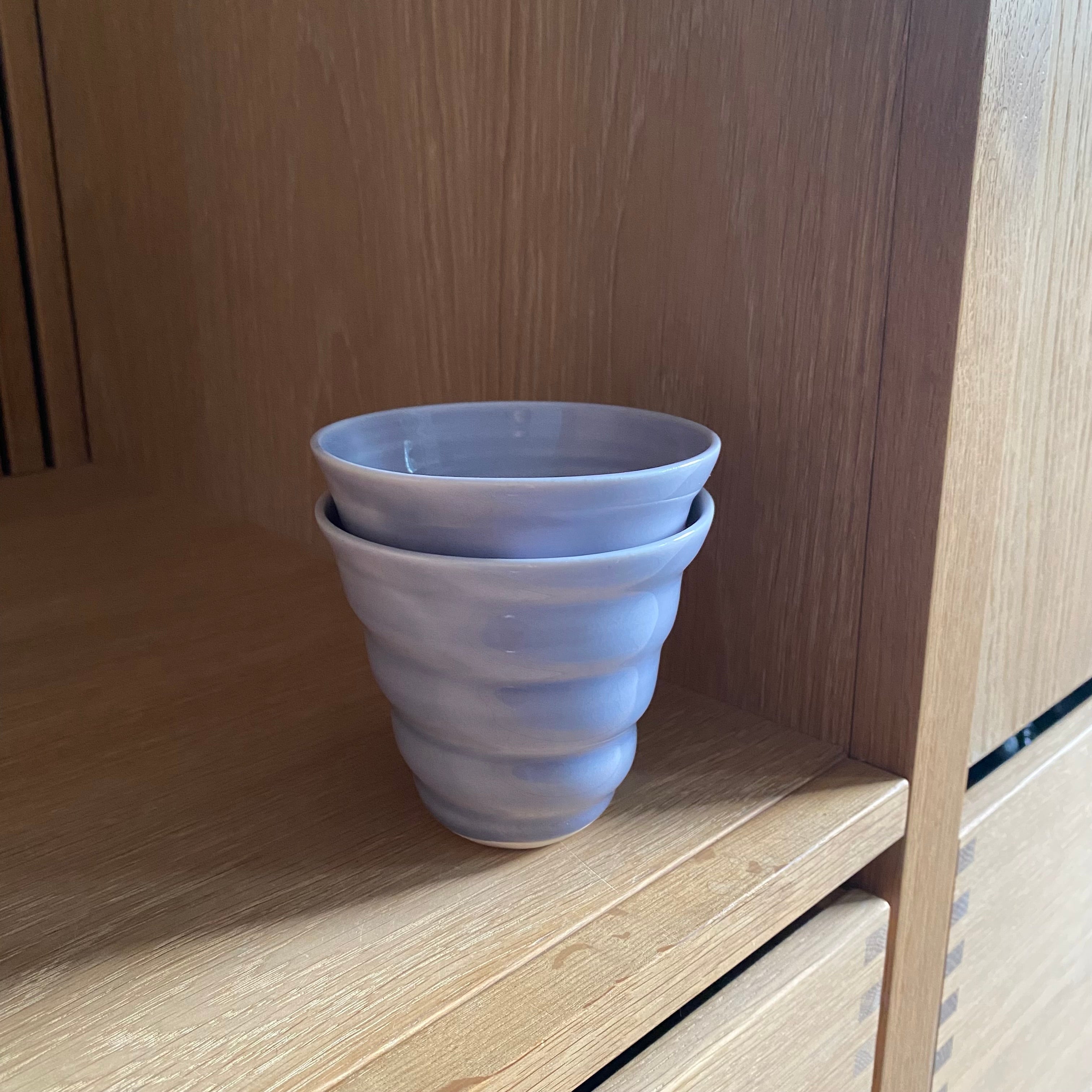 Porcelæn spiralkop latte - lavendel