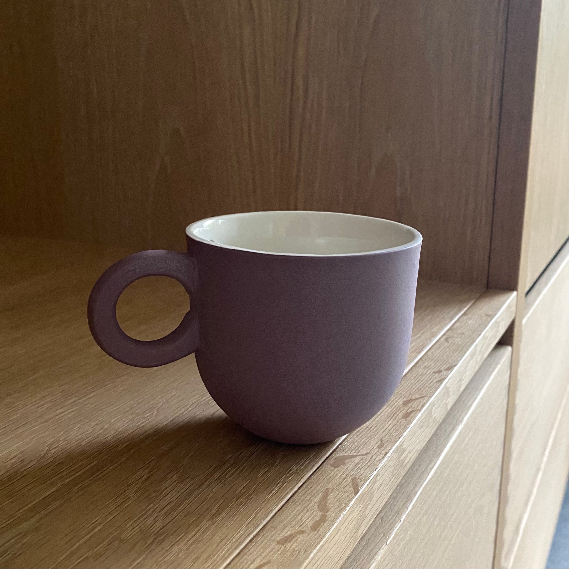 Chubby kaffekop i blomme håndlavet keramik med valgfri navn eller tekst