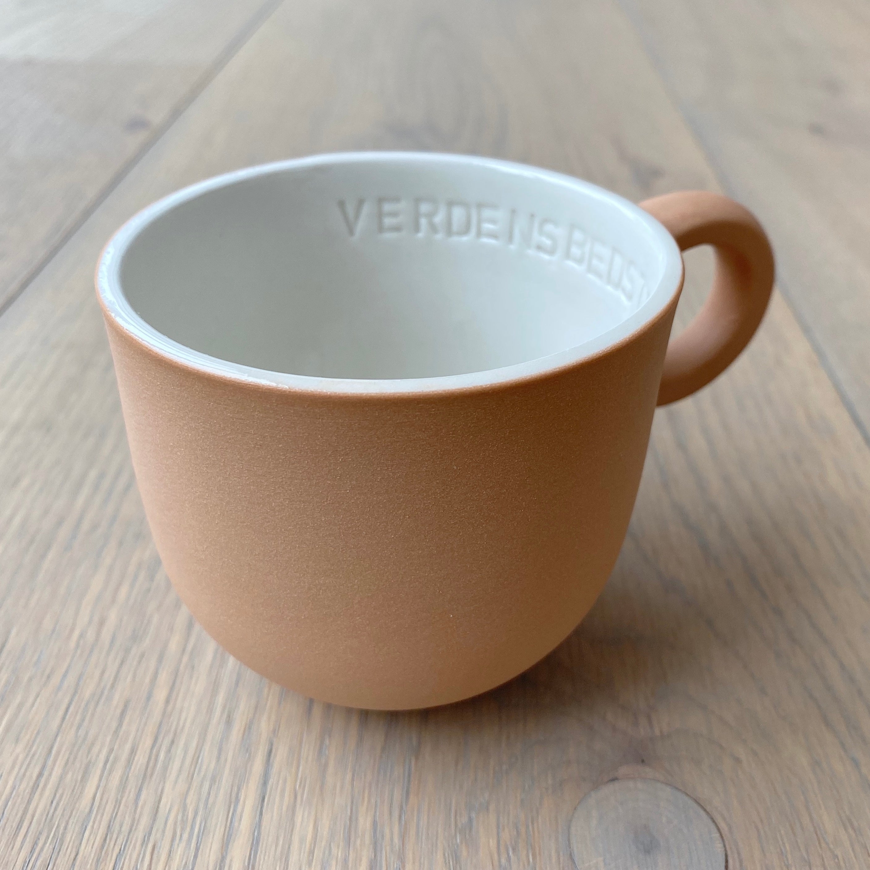 Chubby kaffekop i paprika håndlavet keramik med valgfri navn eller tekst