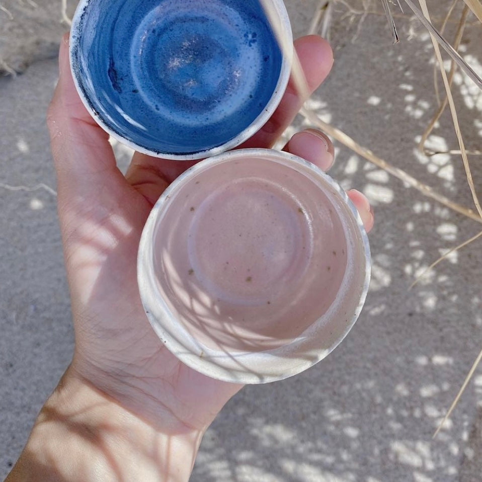 Lyserød hånddrejet espressokop fra unika:k