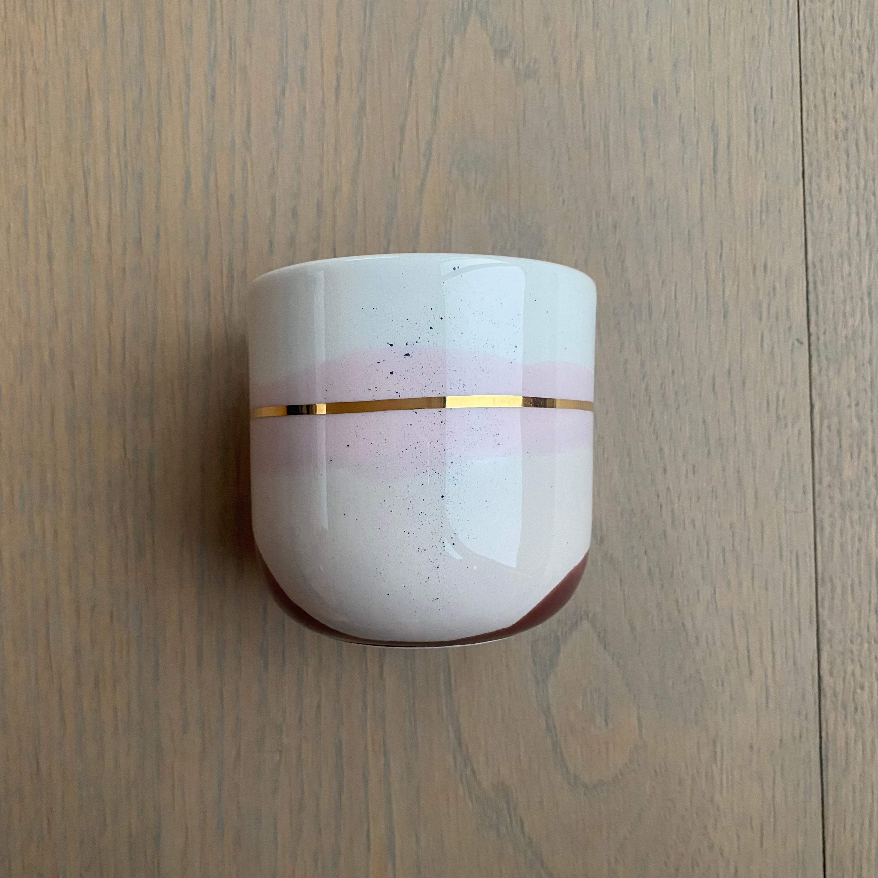 Keramikkop latte - creme, blush, choko – håndlavet keramik
