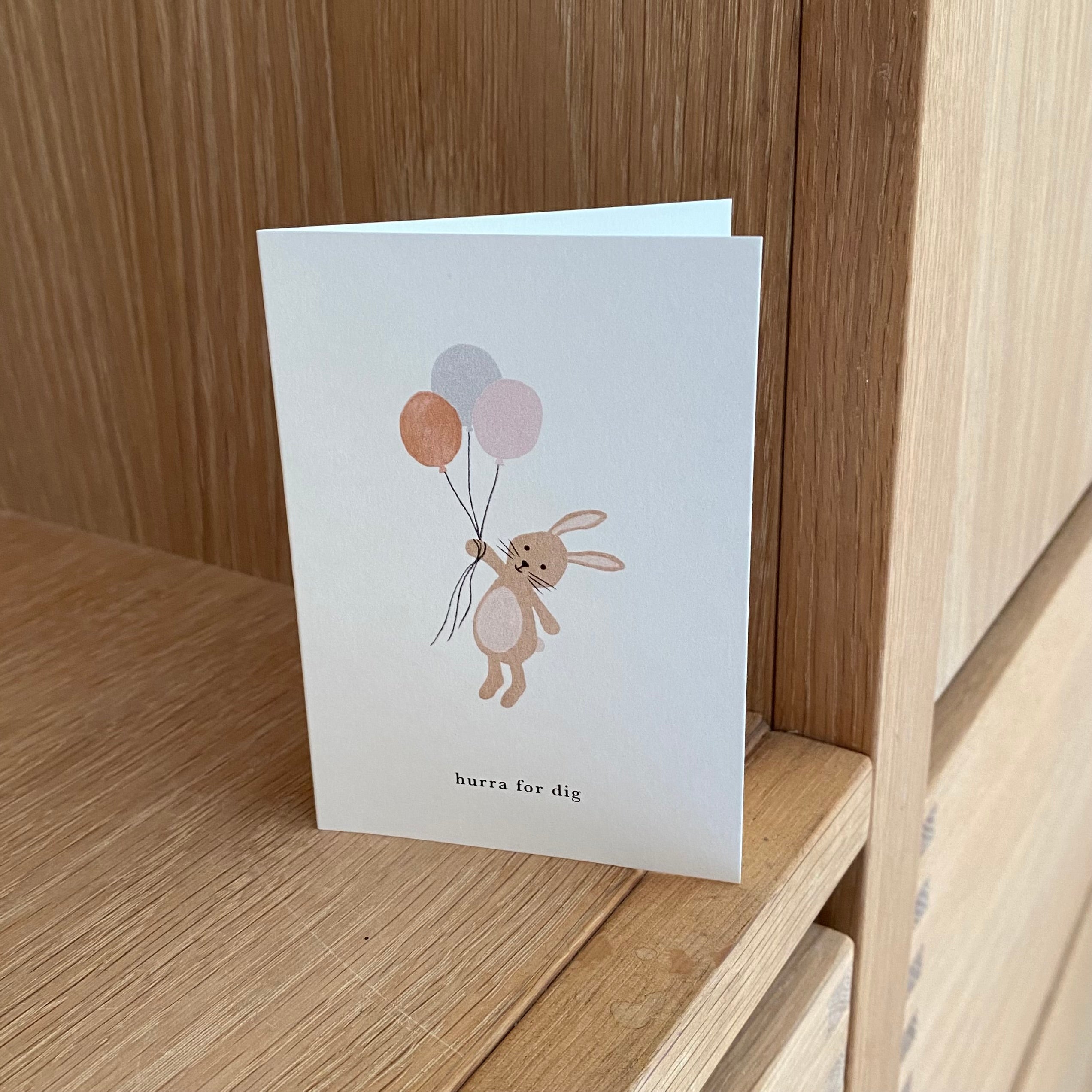 Lykønskningskort - lille kort til gaven - hurra for dig
