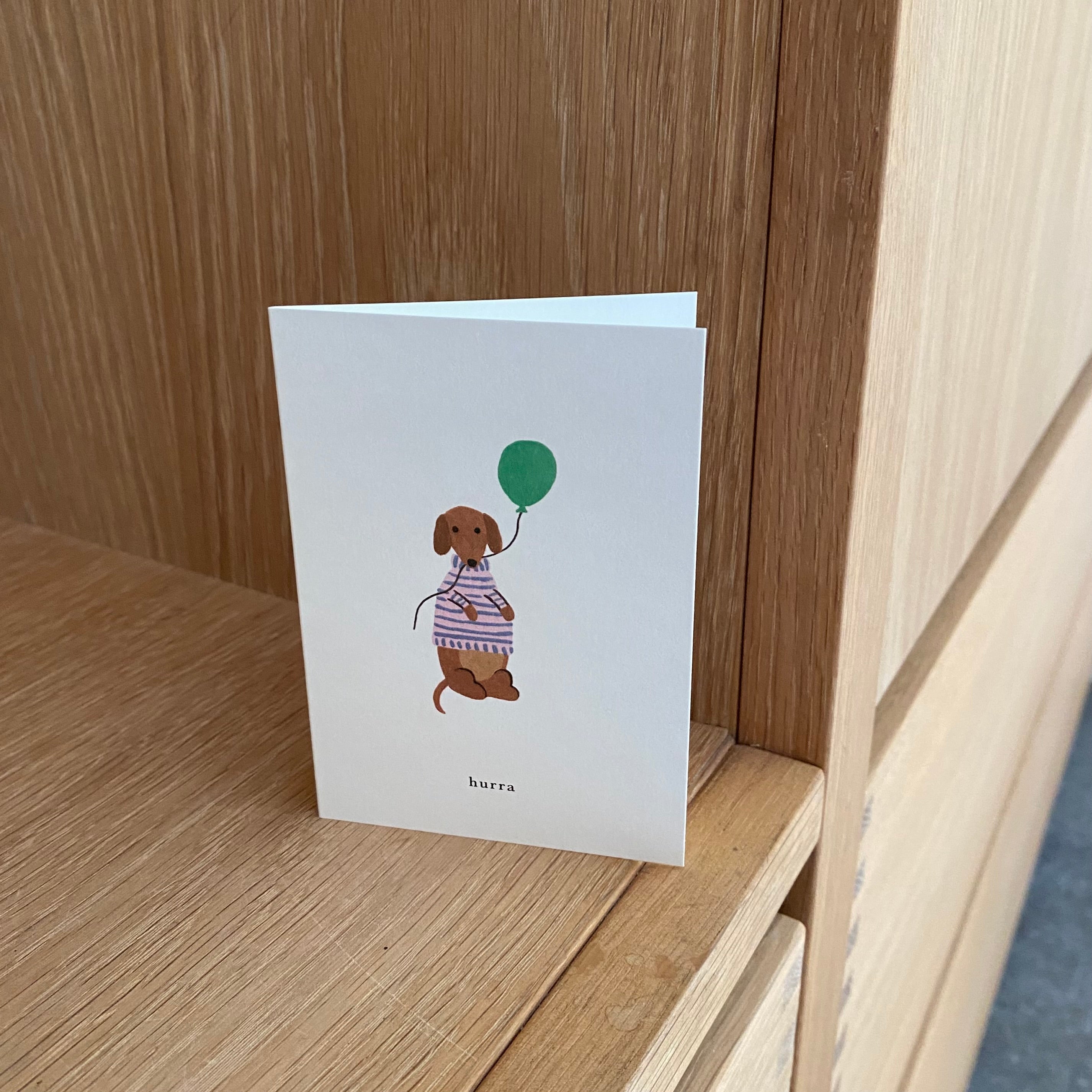 Lykønskningskort - lille kort til gaven - hurra