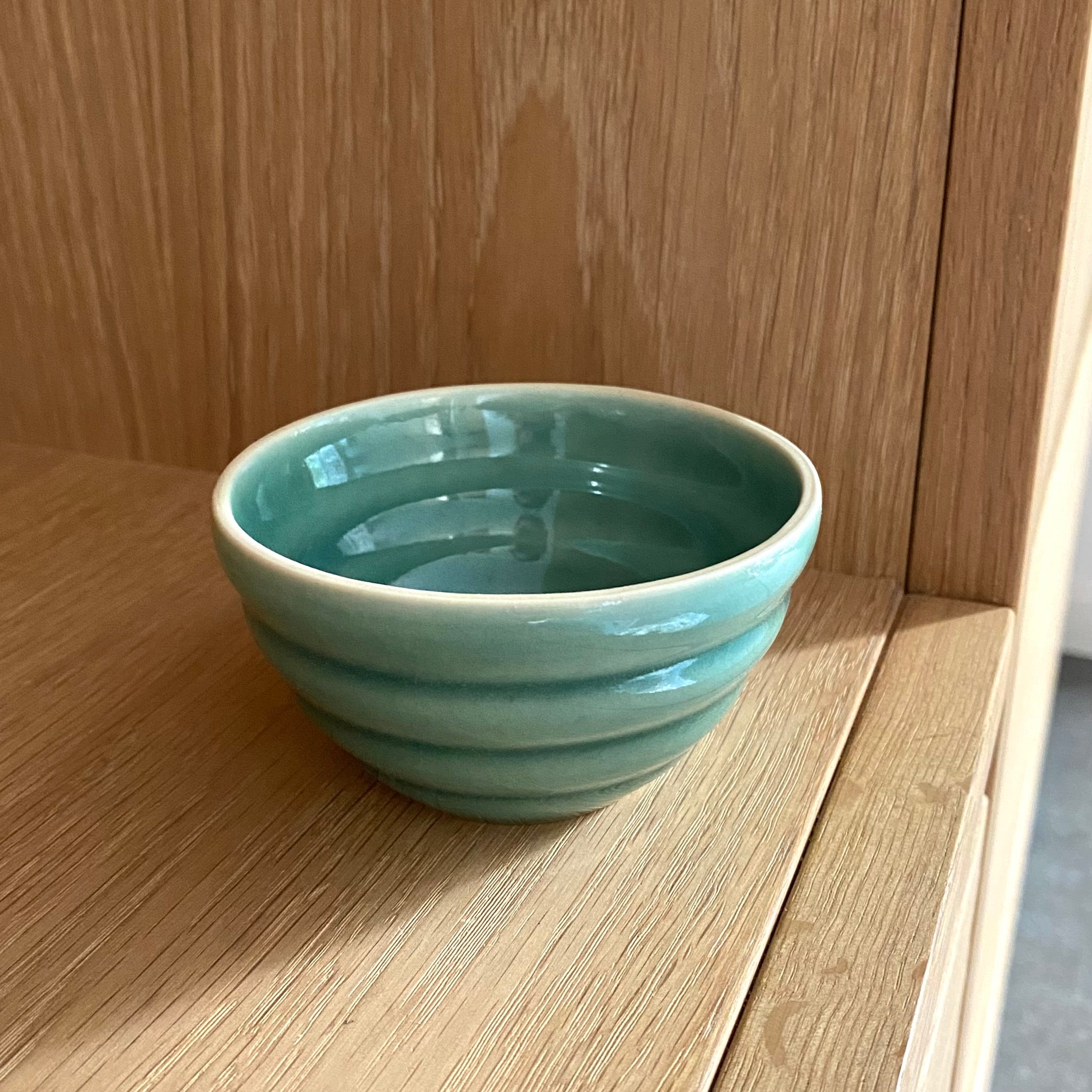 Hanne Bertelsen small bowl Rille - gray turquoise