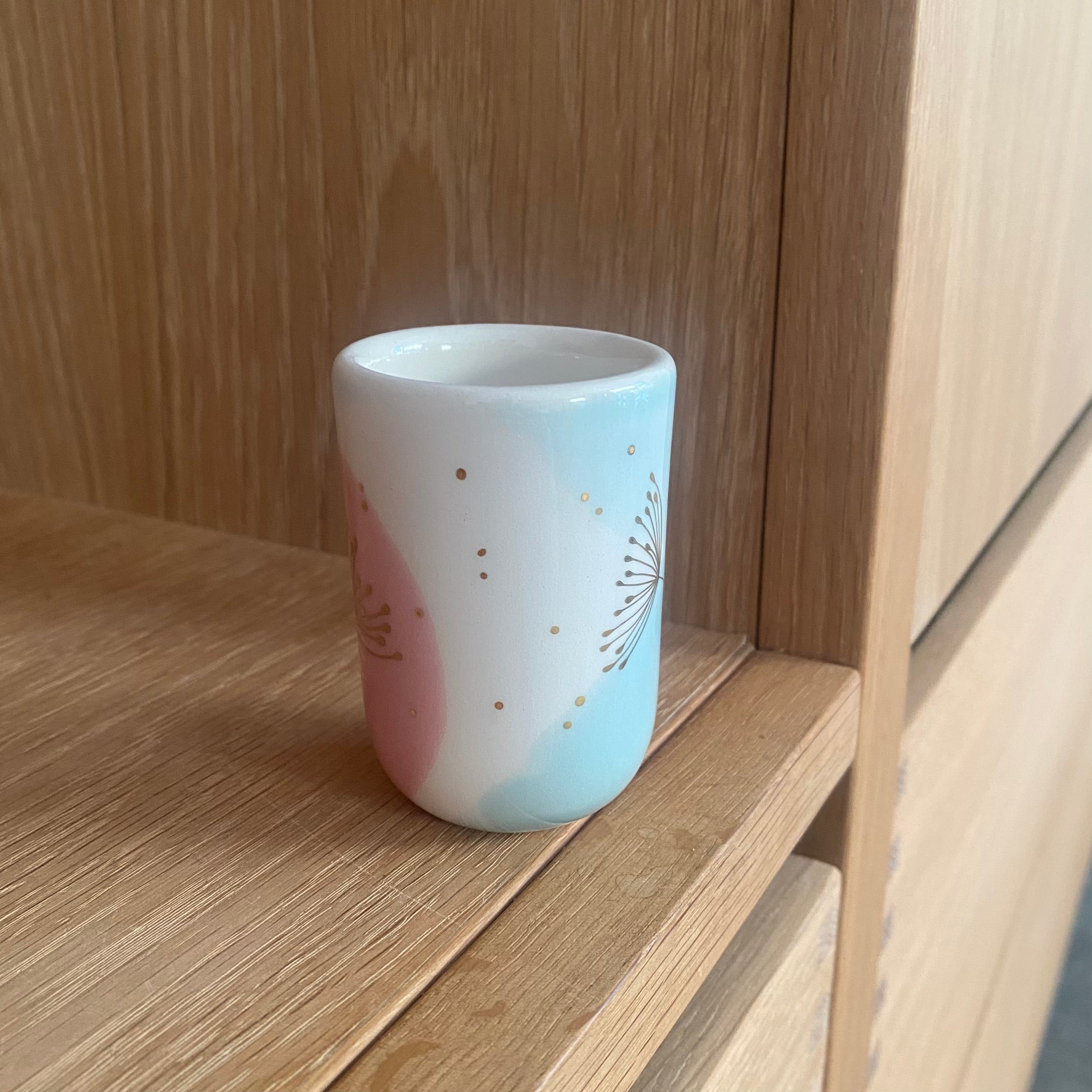 Espresso kop xs dandelion - mint, rosa - håndlavet keramik