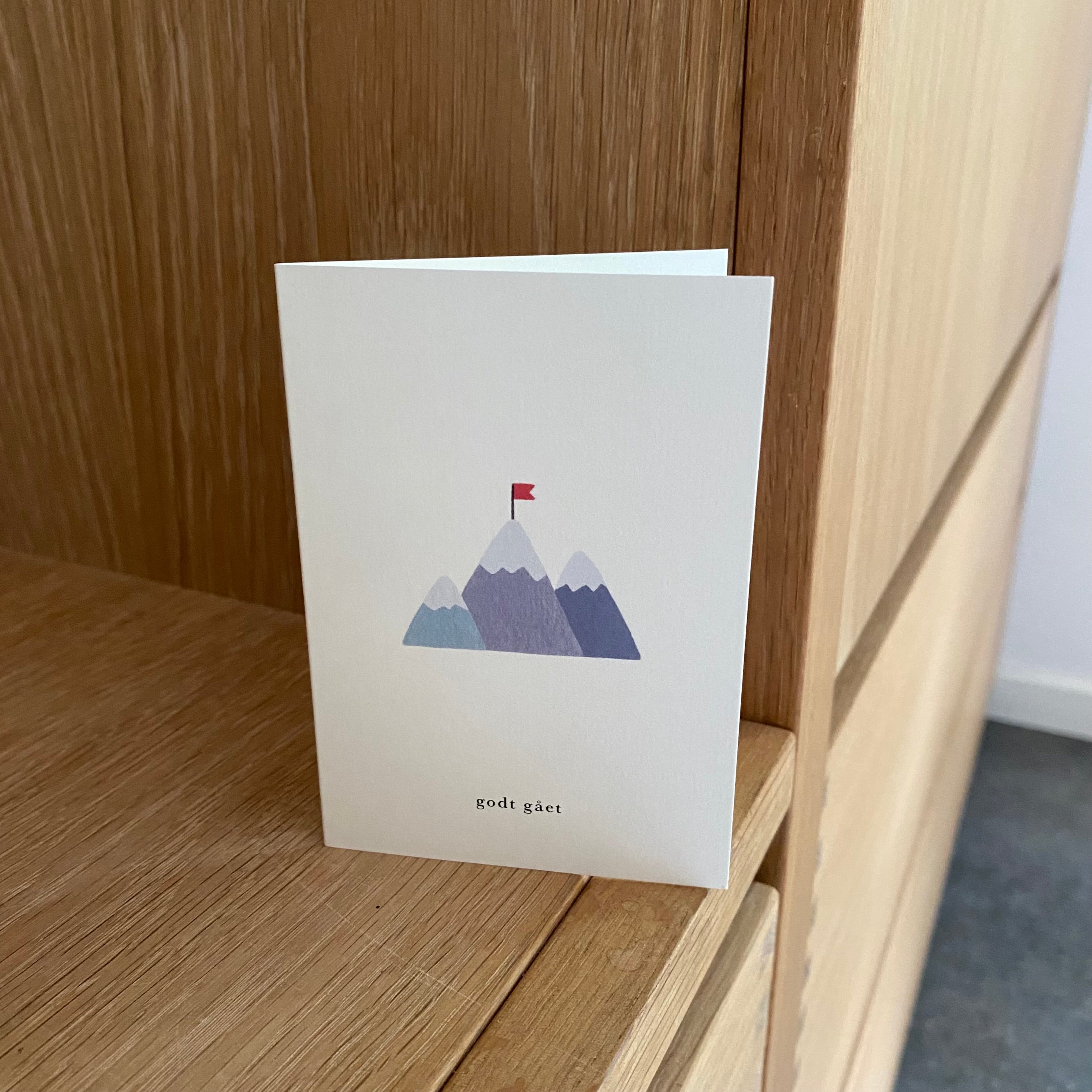 Lykønskningskort - lille kort til gaven - godt gået