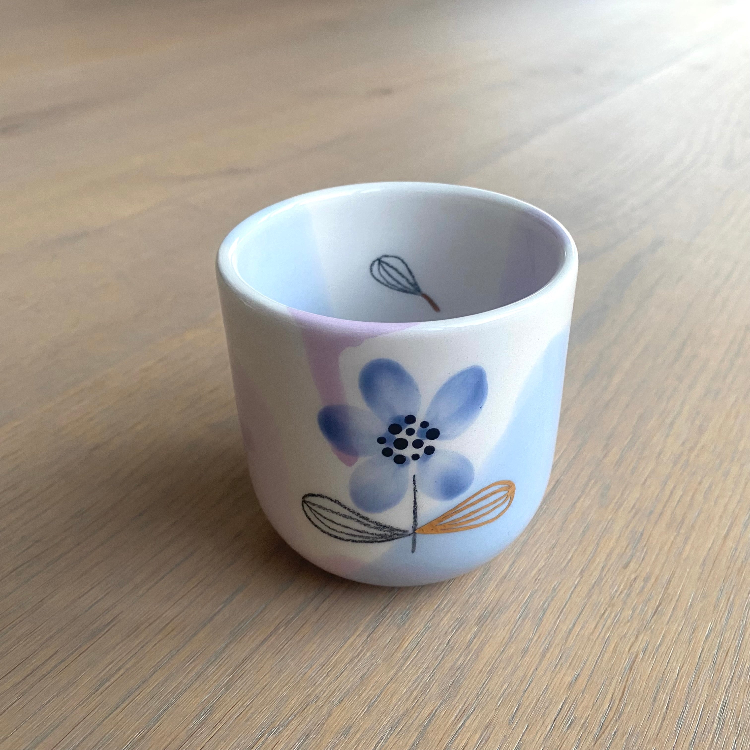 Marinski Heartmades latte kop daydream - serenity, blue flower