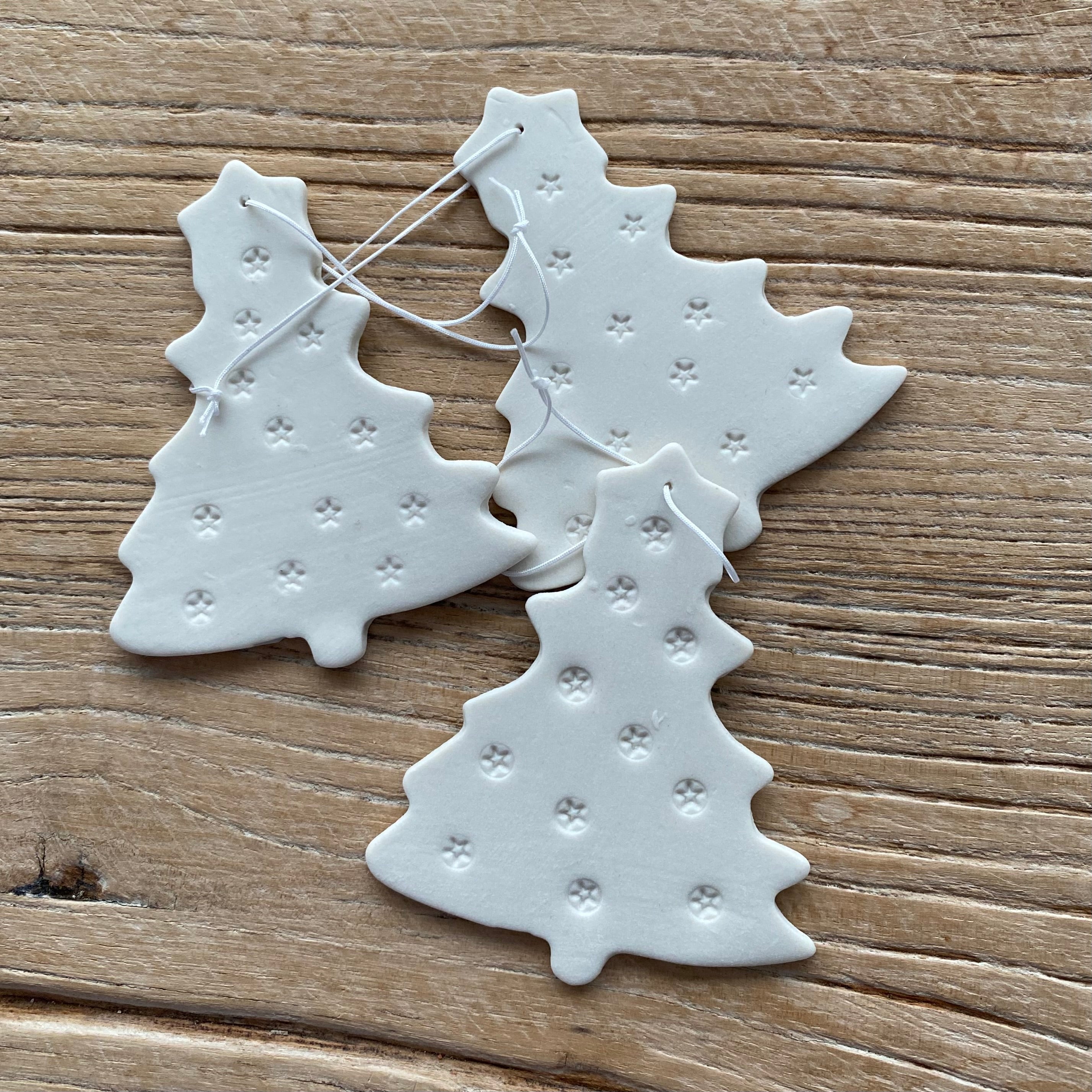 Esther Pedersen Christmas tree with small star prints - white