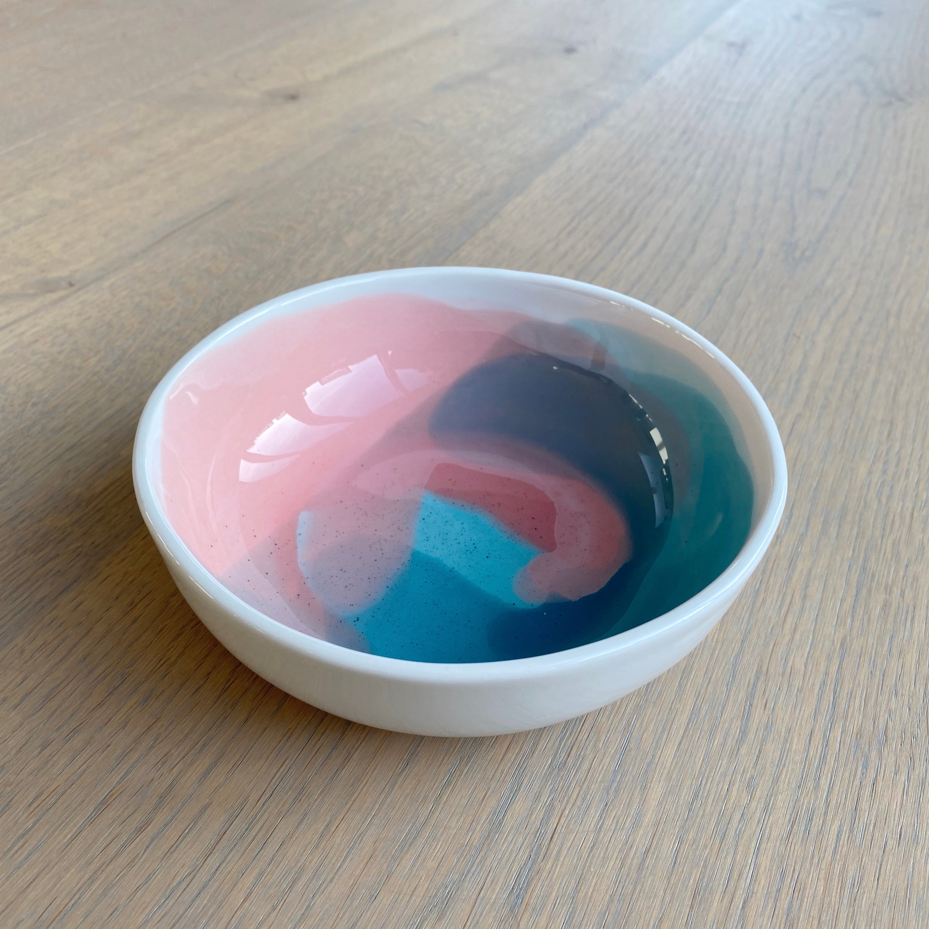 Marinski Heartmade bowl landscapes - pink and turquoise colors