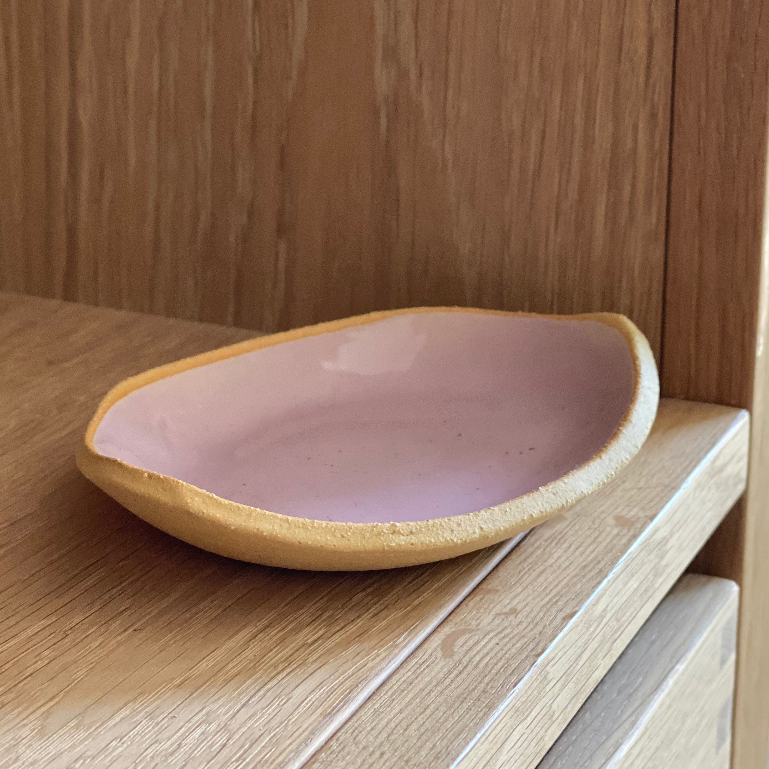 Terra Ceramica soap dish, sand and light purple
