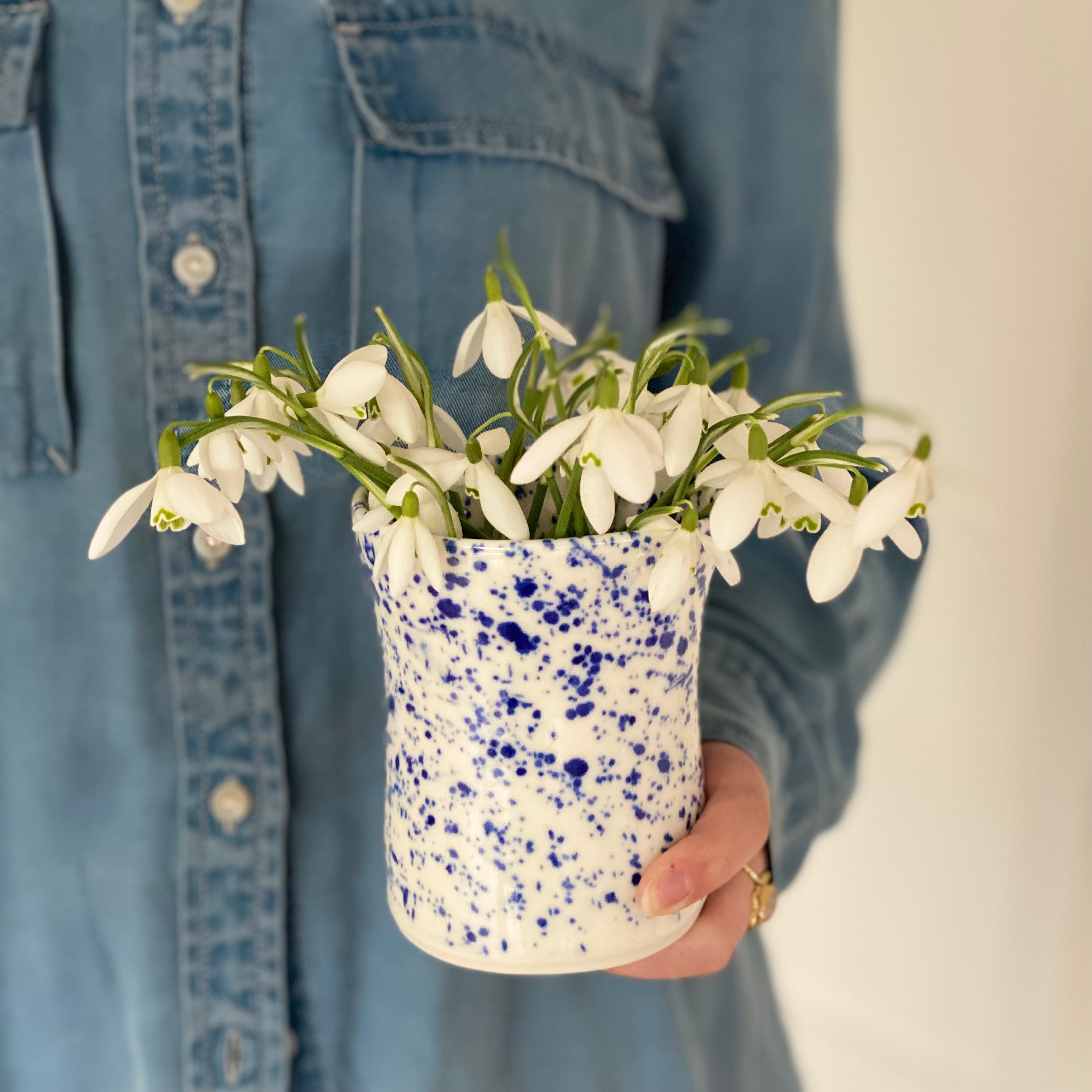Ann-Louise Roman milk jug or vase - blue splash