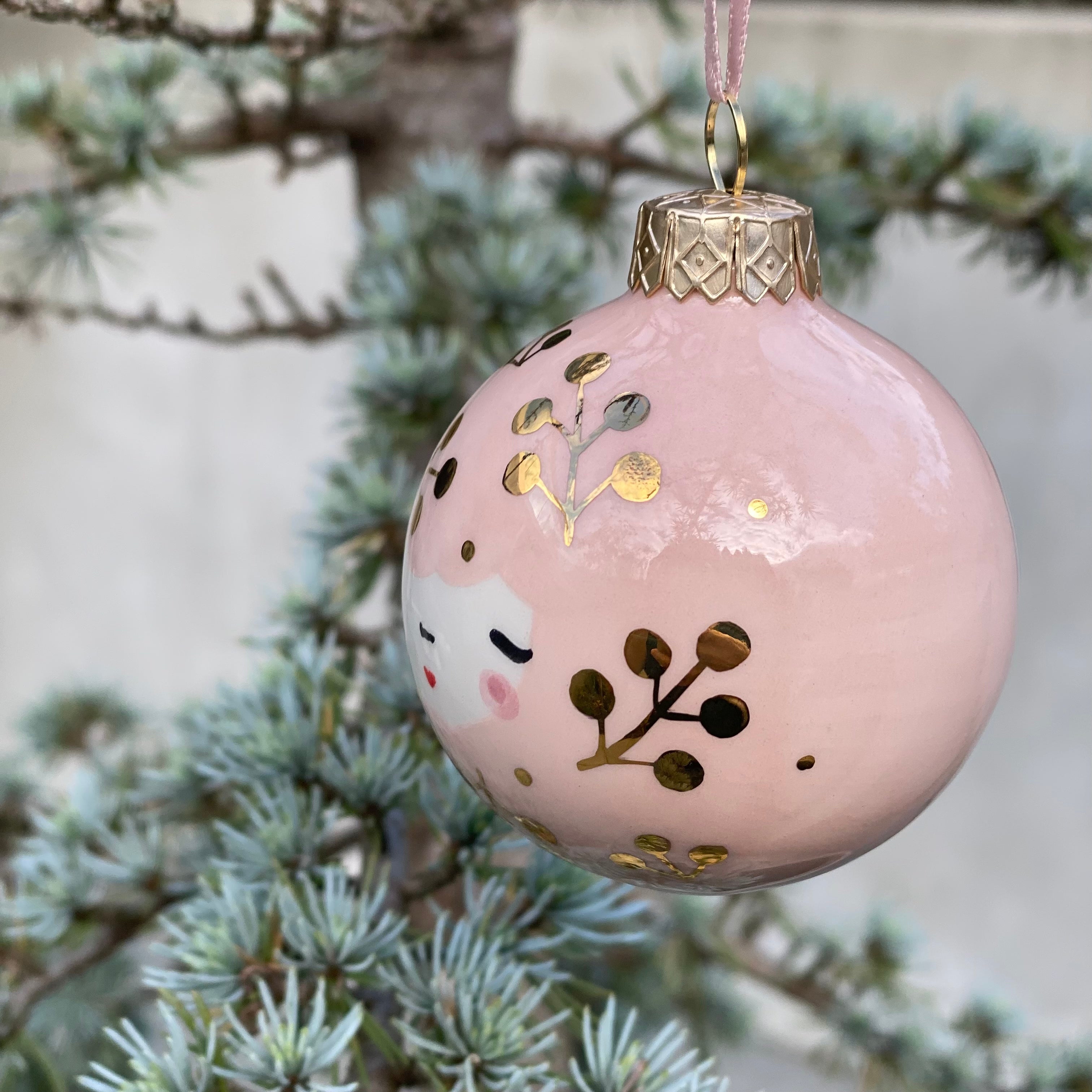 Marinski Heartmade Christmas ball petals - blush
