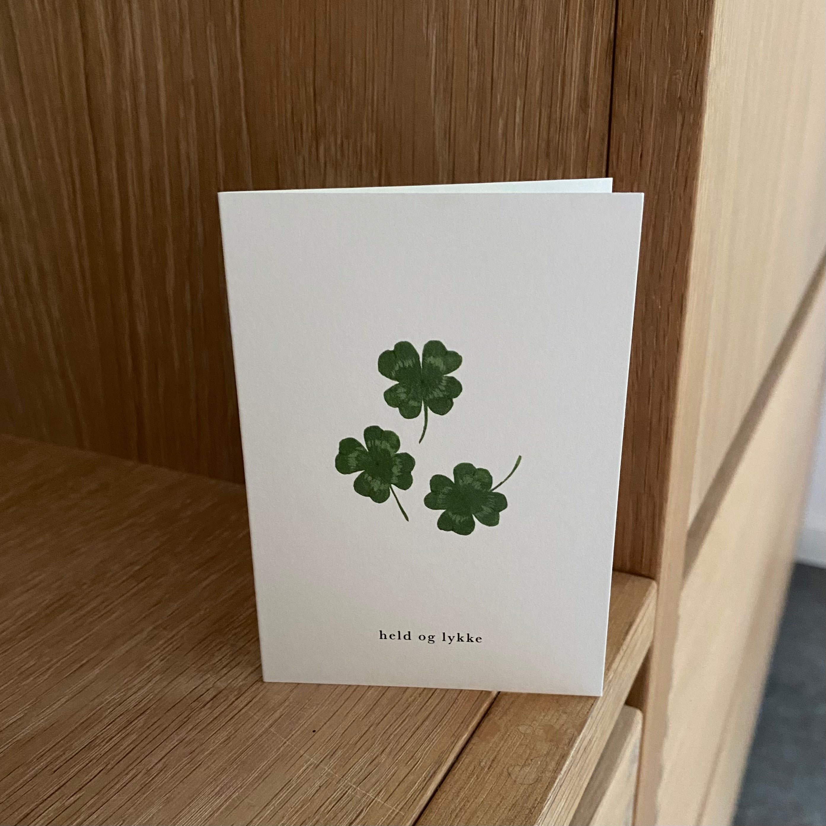 Lykønskningskort - lille kort til gaven - held og lykke