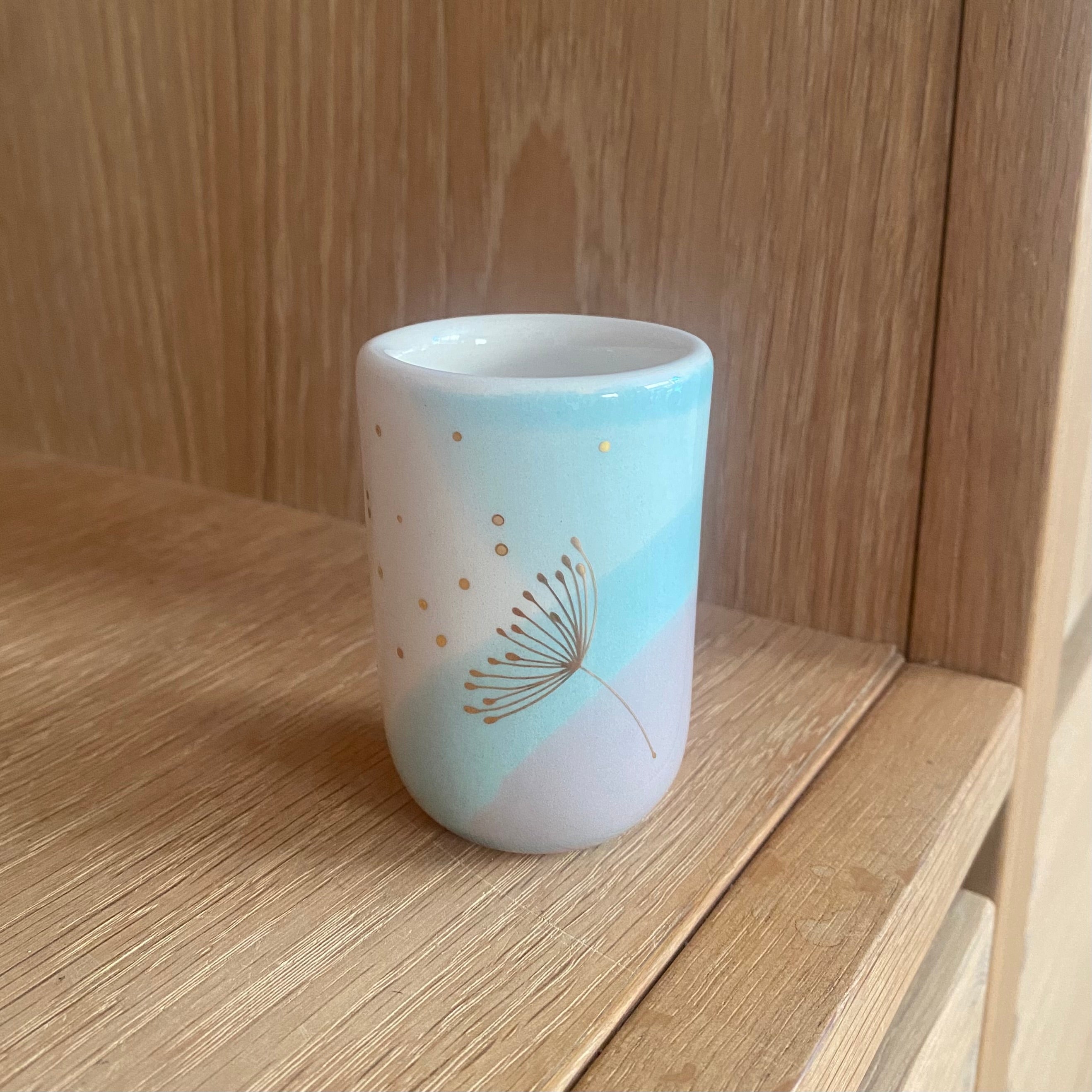 Espresso kop xs dandelion - mint, rosa - håndlavet keramik