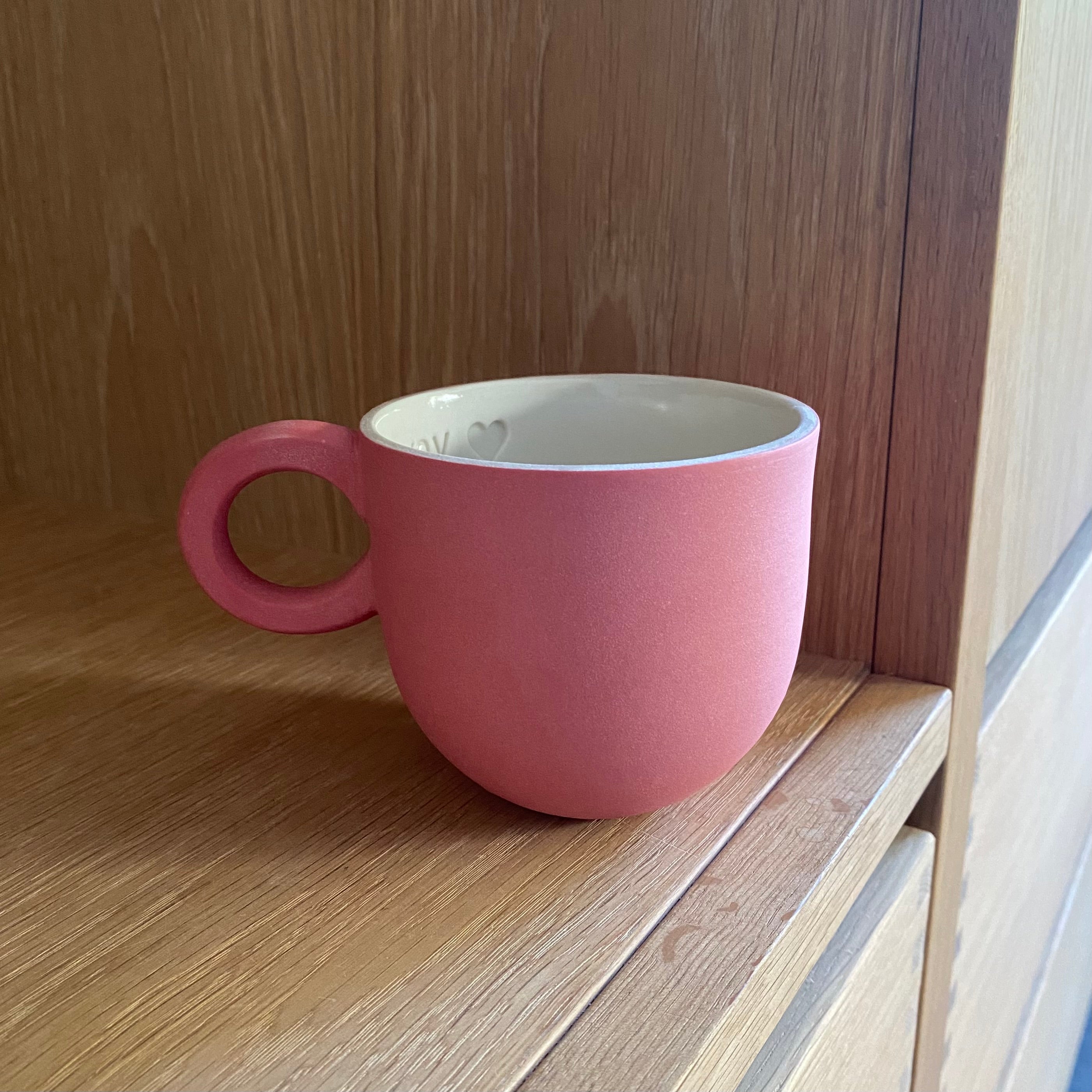 Chubby kaffekop i hindbær håndlavet keramik