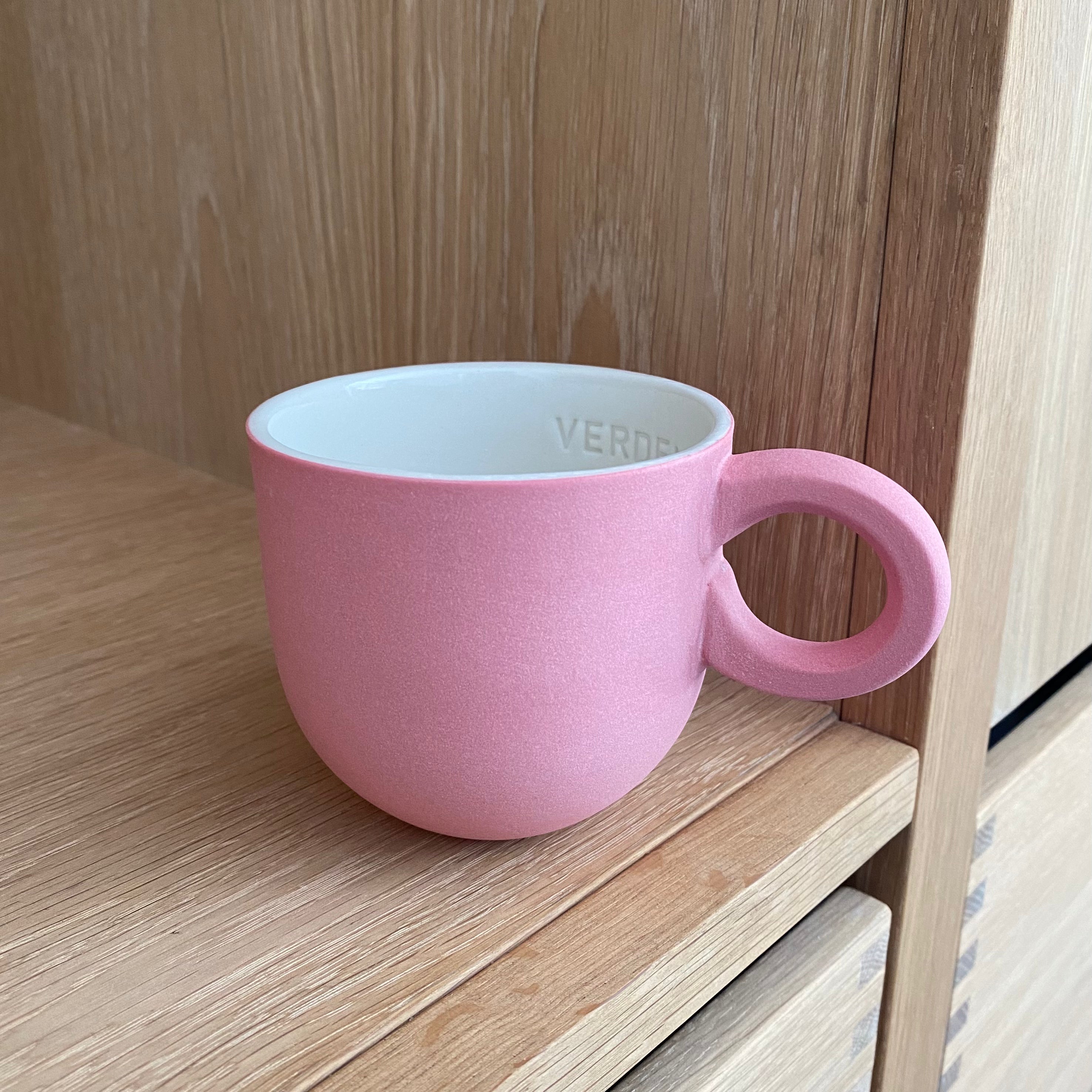 Chubby kaffekop i støvet hindbær håndlavet keramik med valgfri navn eller tekst