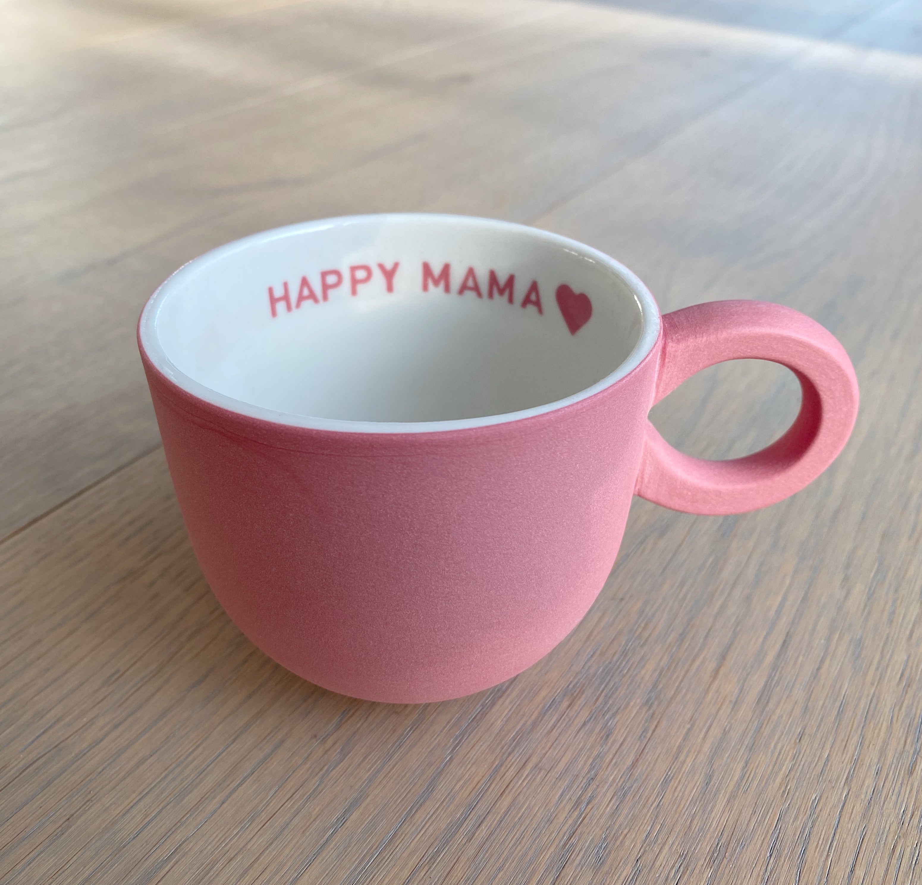 Helle Gram kop Chubby - hindbær og med tekst: Happy Mama