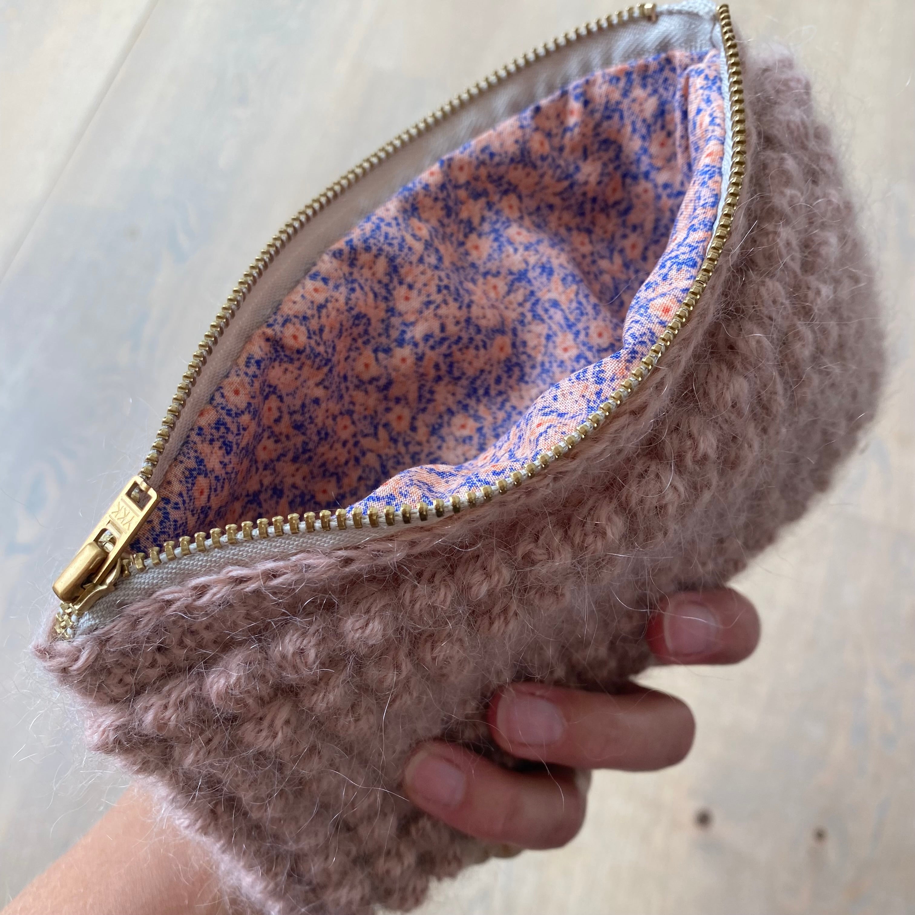 rosa håndlavet clutch unika:k